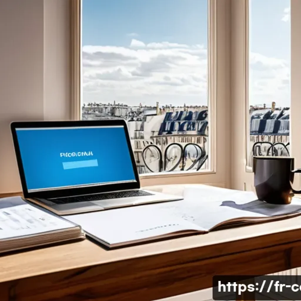 월세 비용 - A modern French apartment interior showing a detailed monthly budget planner on a wooden table, with...