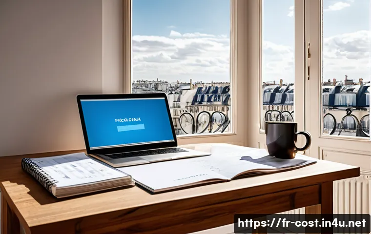 월세 비용 - A modern French apartment interior showing a detailed monthly budget planner on a wooden table, with...