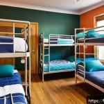 Home 22 호주 워킹홀리데이 비용 - A cozy hostel dormitory room in Melbourne filled with diverse young travelers from various countries...