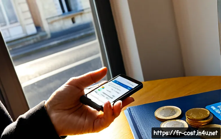 교통비 절약법 - Photorealistic French urban commuter planning affordable travel at a bright kitchen table, middle-ag...